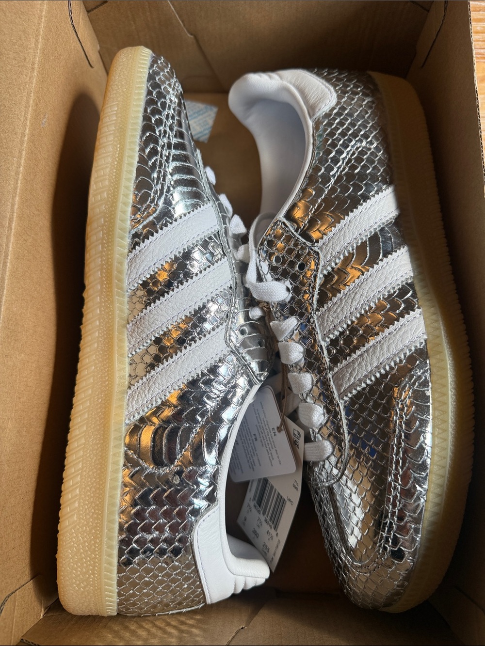 adidas Silver Snakeskin Samba Sneakers - Picture 5 of 7